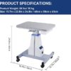 111 Mesa motorizada optometrista, mesa eléctrica oftálmica, mesa de instrumentos ópticos con cajón de trabajo, carrito médico profesional, carrito dental, tamaño 15.7 pulgadas de ancho, 22.8 pulgadas de largo