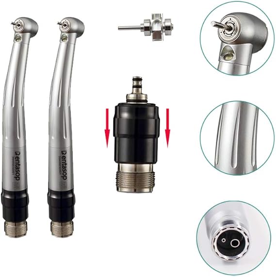 111 dentales pieza de mano de alta velocidad de conexión rápida, conexión de división, cómodo y rápido, con iluminación LED(2 agujeros)