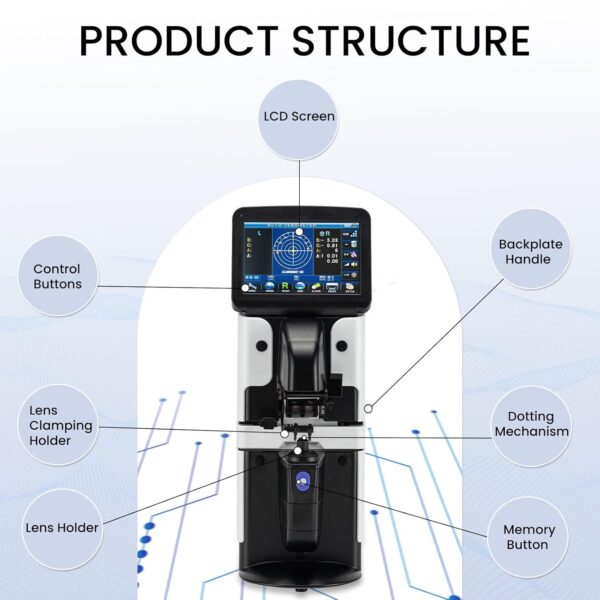 112 Medidor de lente LCD para fotómetro de 7 pulgadas, visualización táctil, impresora digital para PD, medidor de PDD, JD-2600A