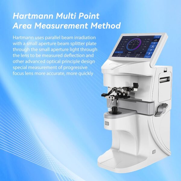 113 Focimetro de visualización, medidor de lente automático de 7 pulgadas, visualización táctil, medidor de lente automático UV, lente digital automático, lente con impresión PD, color blanco (Shipping to Mexico