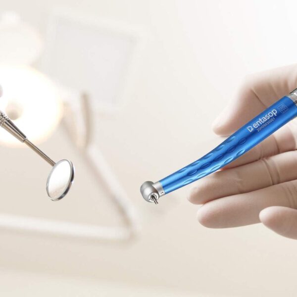 114 Pieza de mano dental de alta velocidad DENTASOP, equipo de ortodoncia, duradero y resistente al desgaste, 5 piezas / 2 orificios (azul)