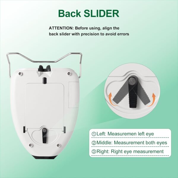 115 Medidor óptico digital de distancia pupilar LED, medidor de Pd, pupilómetro, herramienta de medición de distancia interpupilar, equipo oftálmico con visualización LCD óptico Pd Pds (batería