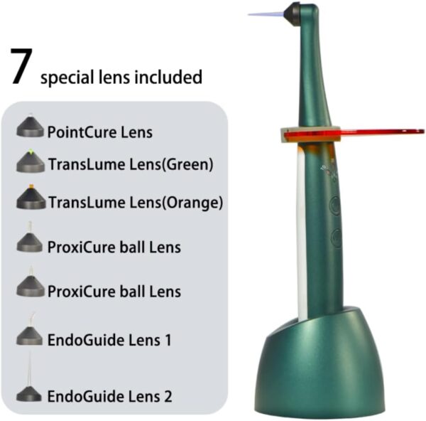 Dental Wireless LED Light Healing 1 Second Light Cure Multifunctional Head dentista Tools Equipment resina Light Cure (verde)
