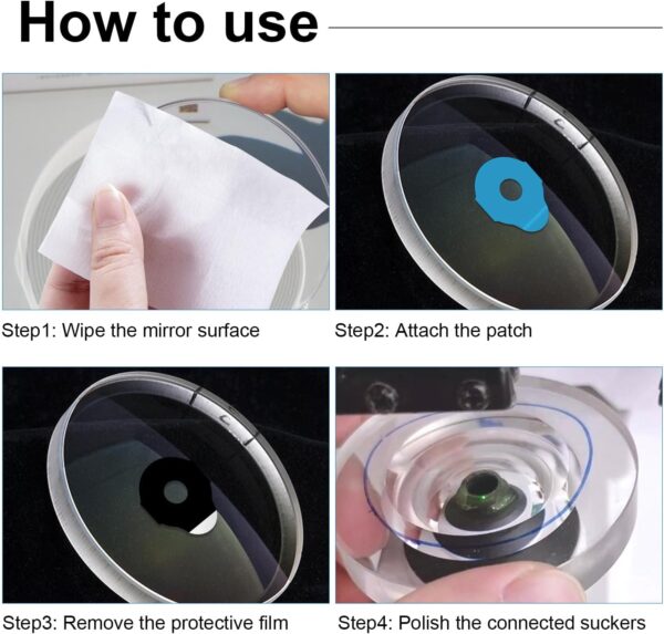 116 Almohadillas de bloqueo para bordes de lentes ópticas, 1000 unidades. Cinta adhesiva antideslizante de doble cara para gafas, ideal para el procesamiento y pulido de bordes de lentes y accesor