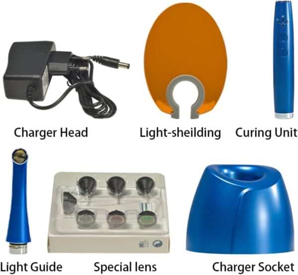 Dental Wireless LED Light Healing 1 Second Light Cure Multifunctional Head dentista Tools Equipment resina Light Cure (verde)