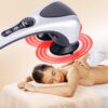 13 Masajeador Eléctrico, 4 Cabezal Infrarrojo Masajeador, Masajeador de Mano Eléctrico para Masaje Cintura Cuello Piernas y Espalda con Calor, Doble Cabezal, para Aliviar el Dolor
