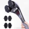 18 Masajeador Eléctrico, 4 Cabezal Infrarrojo Masajeador, Masajeador de Mano Eléctrico para Masaje Cintura Cuello Piernas y Espalda con Calor, Doble Cabezal, para Aliviar el Dolor