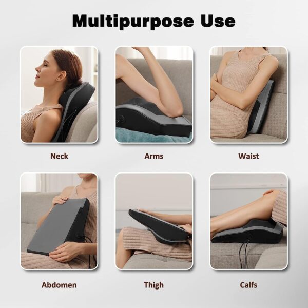 71RzvTnsRBL._AC_SL1500_ Masajeador Espalda con Calor, Masajeadores para Cuello y Espalda,Almohada de Masaje para Aliviar el Dolor,Masajeador Eléctrico y Masajeador de Amasado de Tejido 3D para Aliviar el dolor