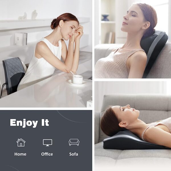 71deEczfXnL._AC_SL1500_ Masajeador Espalda con Calor, Masajeadores para Cuello y Espalda,Almohada de Masaje para Aliviar el Dolor,Masajeador Eléctrico y Masajeador de Amasado de Tejido 3D para Aliviar el dolor