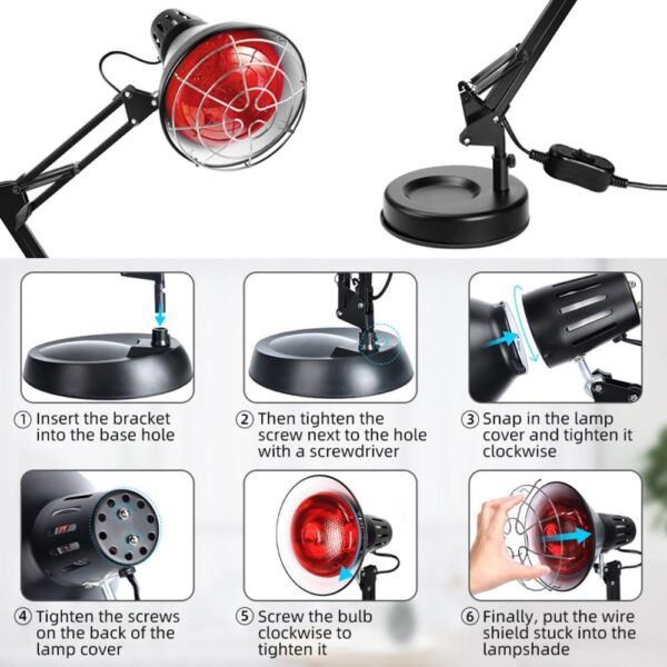 8 Lámpara de Terapia de Luz Infrarroja, Dispositivo de Terapia de Luz Roja de Escritorio, Alivia el Dolor, Mejora el Dolor Muscular Y Mejora el Cuerpo, para Ancianos, Atletas Y Mujeres