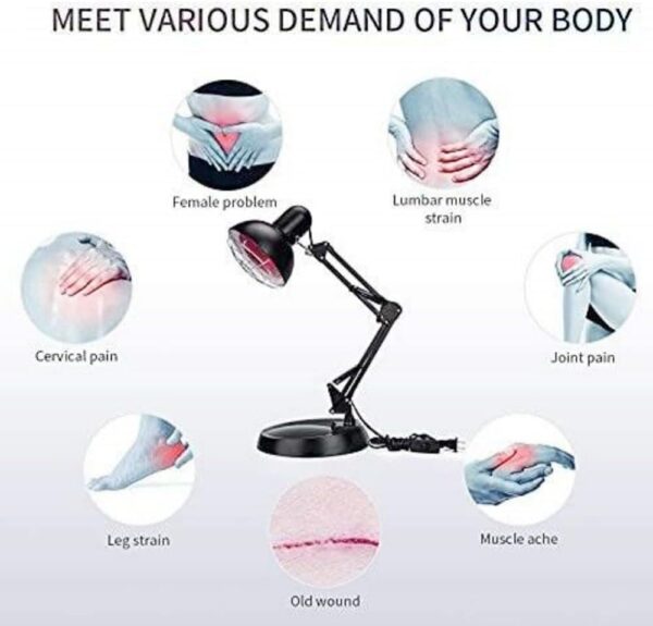9 Lámpara de Terapia de Luz Infrarroja, Dispositivo de Terapia de Luz Roja de Escritorio, Alivia el Dolor, Mejora el Dolor Muscular Y Mejora el Cuerpo, para Ancianos, Atletas Y Mujeres