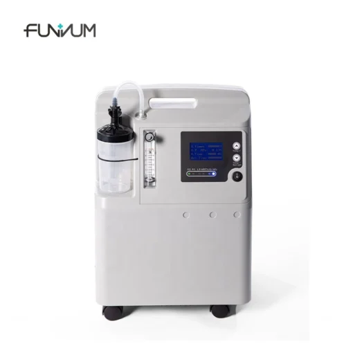 5 LTS Generador de Oxígeno Portátil para Silla de Ruedas, Continuo-flujo 93% Maquina de Oxígeno Domestico Uso, con  Ruedas y Taza Humidificadora