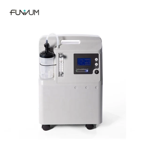 5 LTS Generador de Oxígeno Portátil para Silla de Ruedas, Continuo-flujo 93% Maquina de Oxígeno Domestico Uso, con  Ruedas y Taza Humidificadora