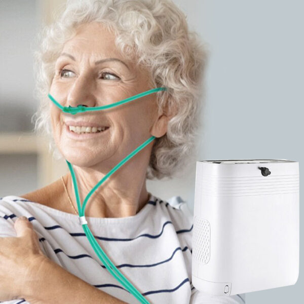 5LTS Batería Integrada, 4.8lBs Oxígeno Mahicne Portátil para silla de Ruedas- 93% Prueza, Compacto y Discreto