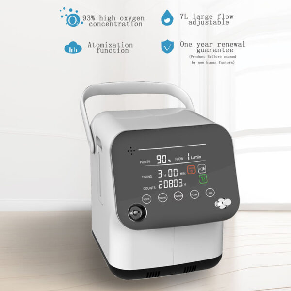 Concentrador de Oxígeno De 1-7 Litros Adjustable Uso Domestico Concentrador Portable