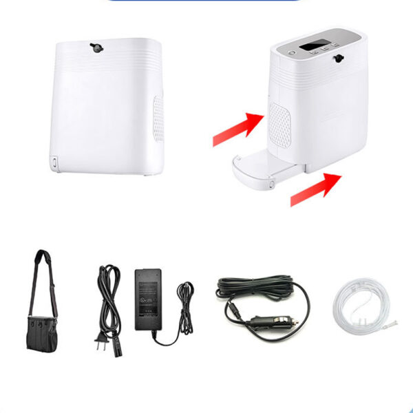 5LTS Batería Integrada, 4.8lBs Oxígeno Mahicne Portátil para silla de Ruedas- 93% Prueza, Compacto y Discreto