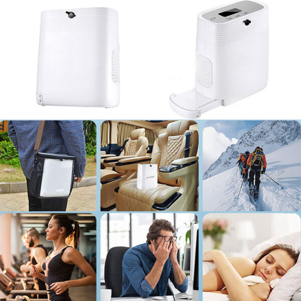 5LTS Batería Integrada, 4.8lBs Oxígeno Mahicne Portátil para silla de Ruedas- 93% Prueza, Compacto y Discreto